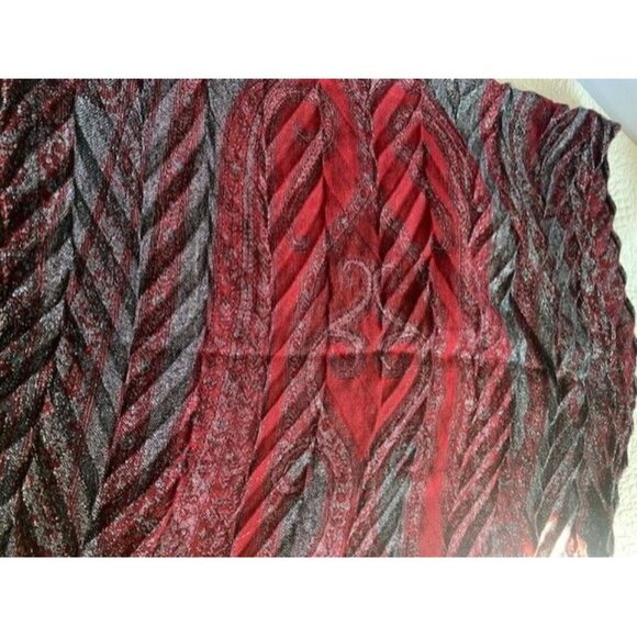 Womens Burgundy and Silver Infinity Scarf 28"x76" - Picture 10 of 13